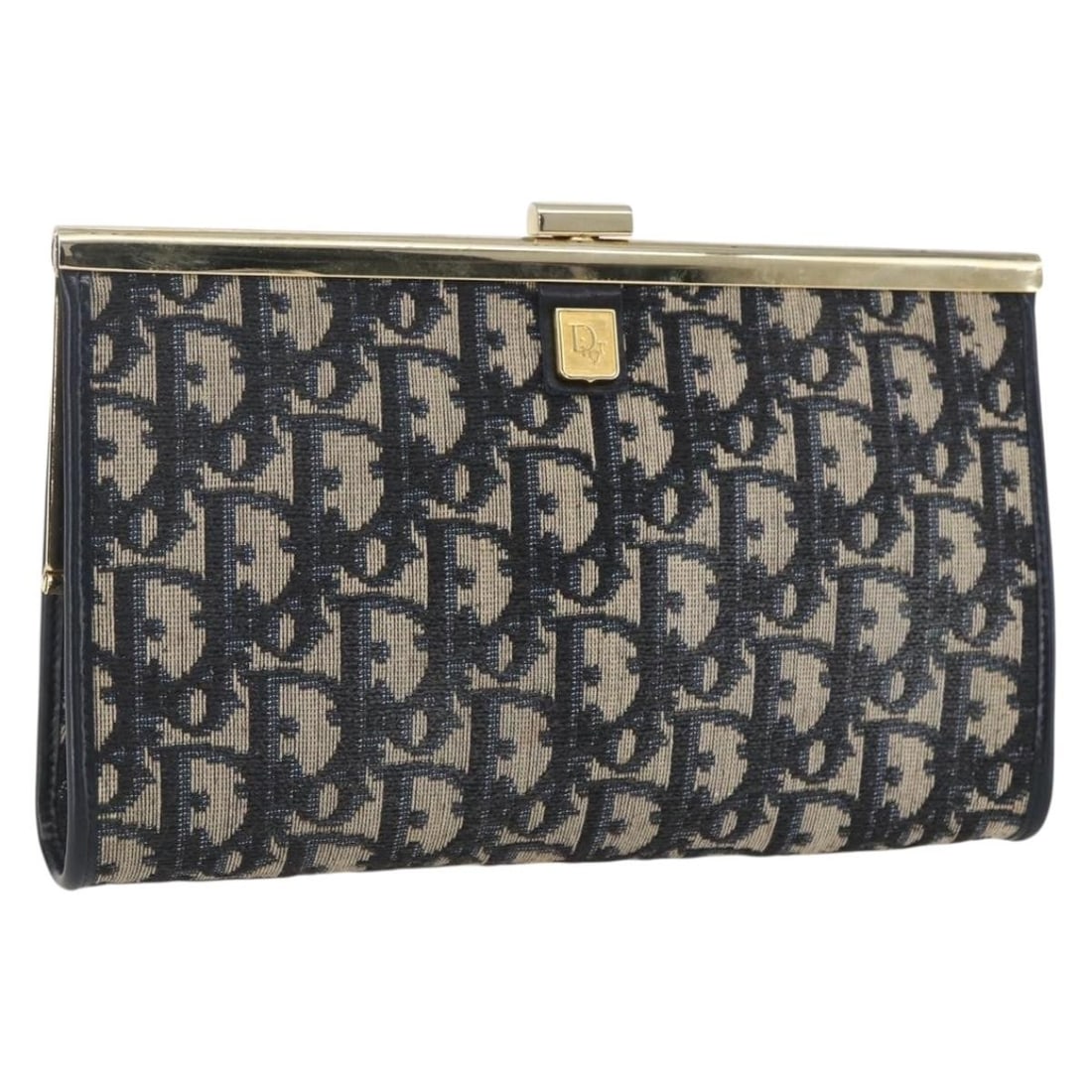 Navy Gold Trotter Canvas Christian Dior Clutch Bag France: Navy Gold Trotter Canvas Christian Dior Clutch Bag France This Christian Dior Trotter Canvas Clutch Bag features a navy and gold color scheme and is crafted from the iconic Trotter canvas. Made in Fra