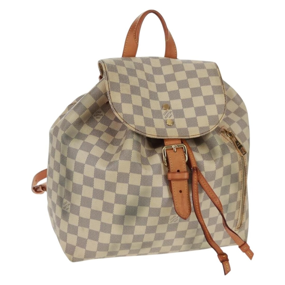 Damier Azur Canvas Speron Backpack by Louis Vuitton N41578: Damier Azur Canvas Speron Backpack by Louis Vuitton N41578 This is a Louis Vuitton Damier Azur Speron Backpack, model N41578, crafted from Damier Azur canvas. The backpack features the iconic Damier A