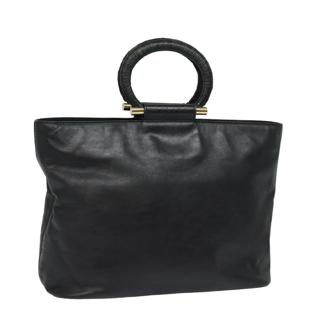 CELINE Black Leather Hand Bag Authentic Italy 77841: CELINE Black Leather Hand Bag Authentic Italy 77841 This authentic CELINE hand bag is crafted from premium leather in a sleek black finish. Designed for both style and function, it features a spacious