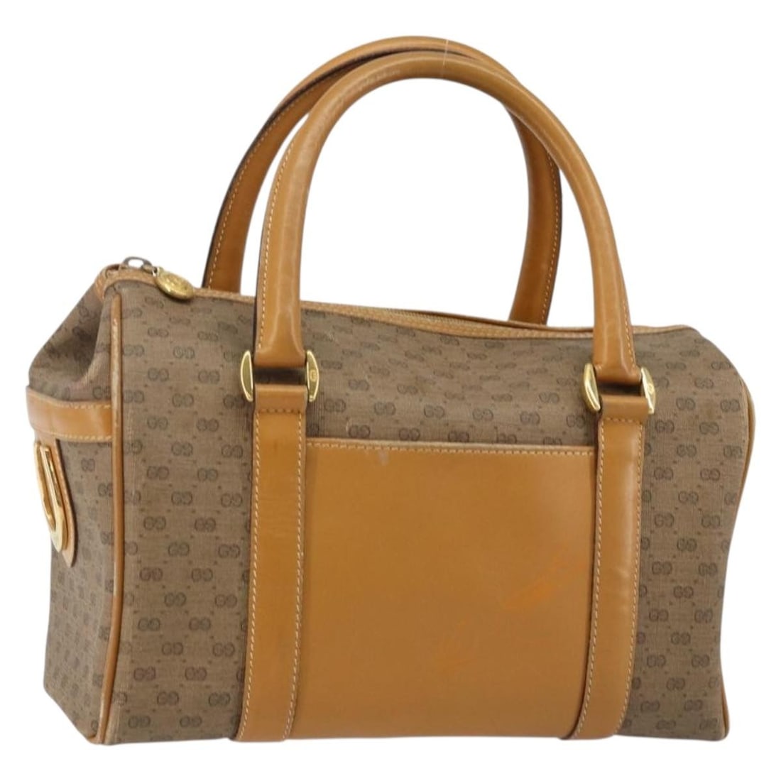 GUCCI Micro GG Supreme Hand Bag Beige Gold PVC 000 39 0158 Auth (1 of 18)