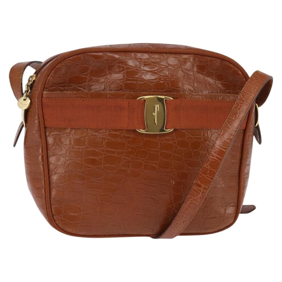 Salvatore Ferragamo Vala Leather Shoulder Bag Brown Gold Made in Italy BA5869: Salvatore Ferragamo Vala Leather Shoulder Bag Brown Gold Made in Italy BA5869 Introducing the Salvatore Ferragamo Vala Shoulder Bag, a stunning blend of elegance and practicality. Crafted from high-qu