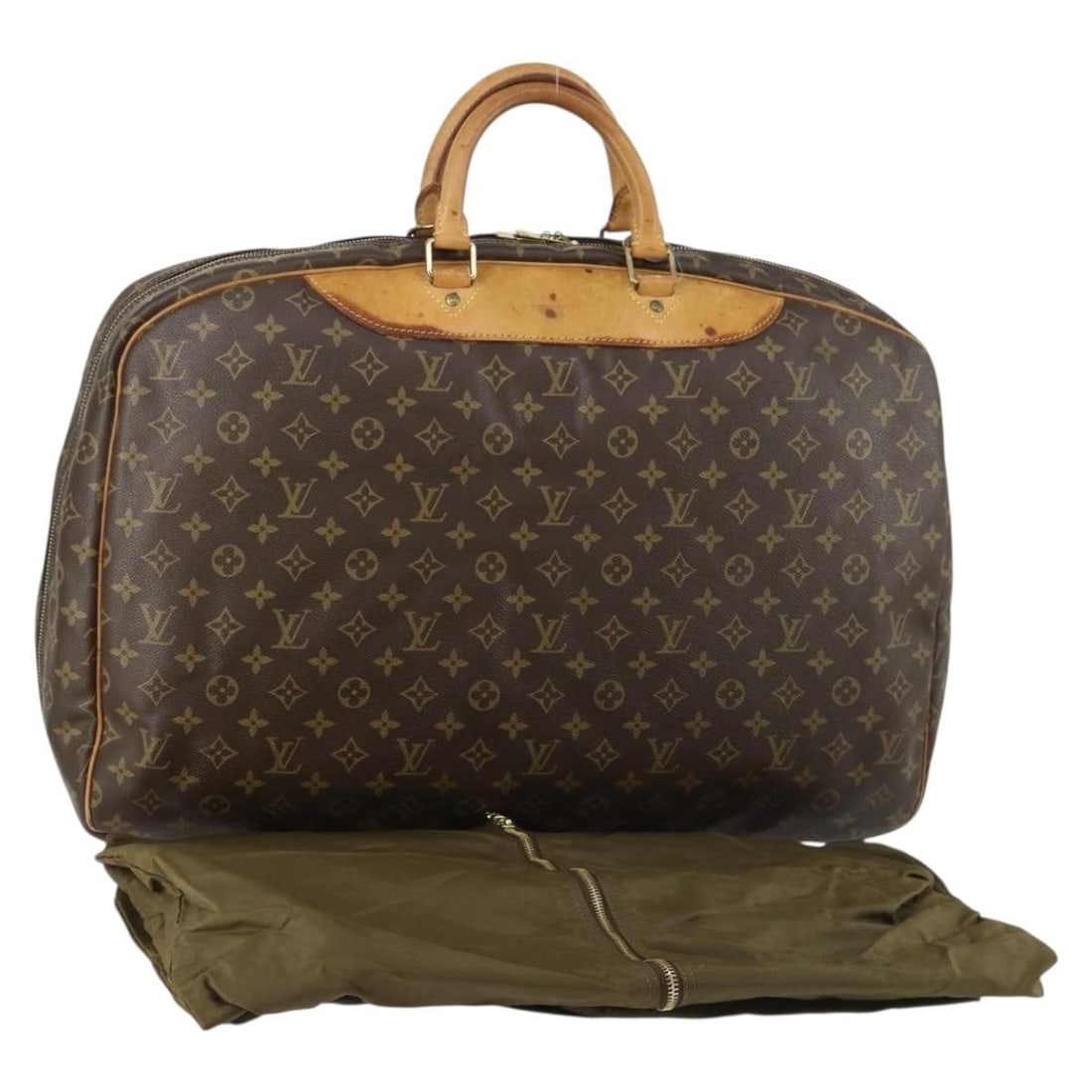 Louis Vuitton Monogram Canvas Alize 1 Boston Bag M41393 With Suit Cover: Louis Vuitton Monogram Canvas Alize 1 Boston Bag M41393 With Suit Cover This Louis Vuitton Monogram Alize 1 Posh Boston Bag is crafted from signature monogram canvas and features leather trim, dual to