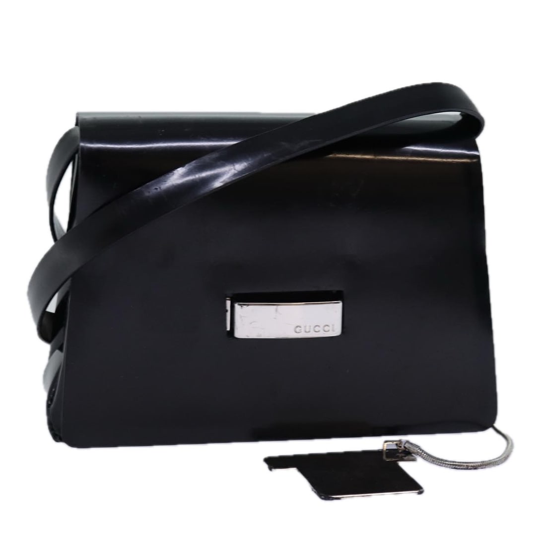 GUCCI Black Leather Shoulder Bag 007 2046 0270 Authentic Italy: GUCCI Black Leather Shoulder Bag 007 2046 0270 Authentic Italy This authentic GUCCI shoulder bag is crafted from high-quality black leather, showcasing the renowned Italian craftsmanship. The bag feat