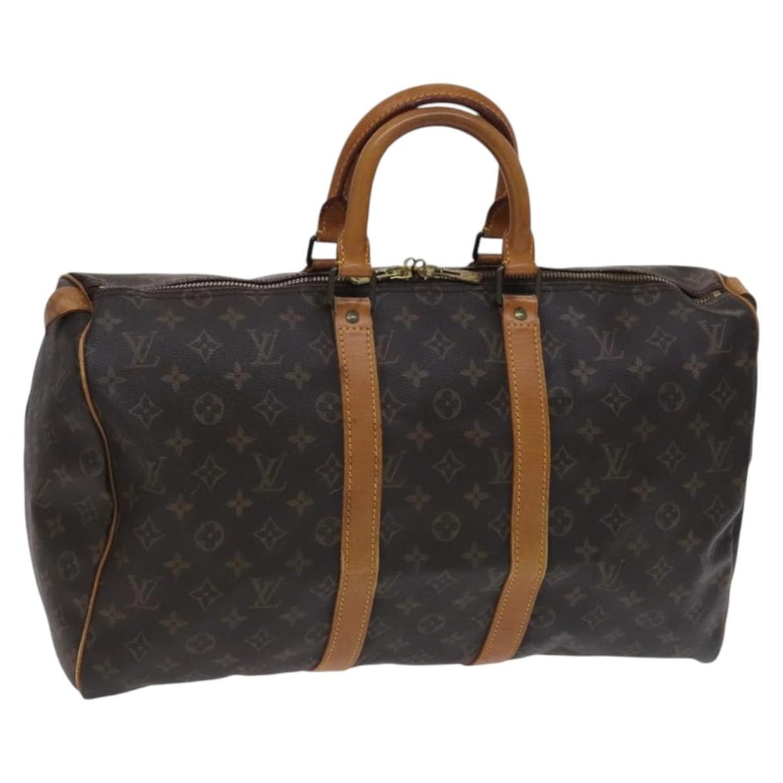 LOUIS VUITTON Monogram Keepall 45 Boston Bag M41428 Authentic: LOUIS VUITTON Monogram Keepall 45 Boston Bag M41428 Authentic The LOUIS VUITTON Monogram Keepall 45 Boston Bag is an iconic travel companion crafted from durable Monogram Canvas, showcasing the brand'