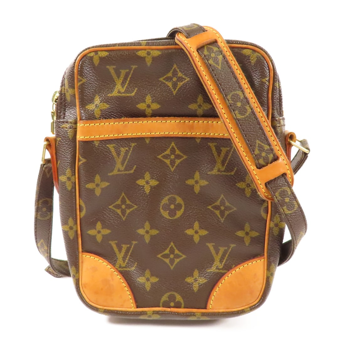 LOUIS VUITTON Danube Monogram Shoulder Bag PVC Brown GHW (1 of 15)
