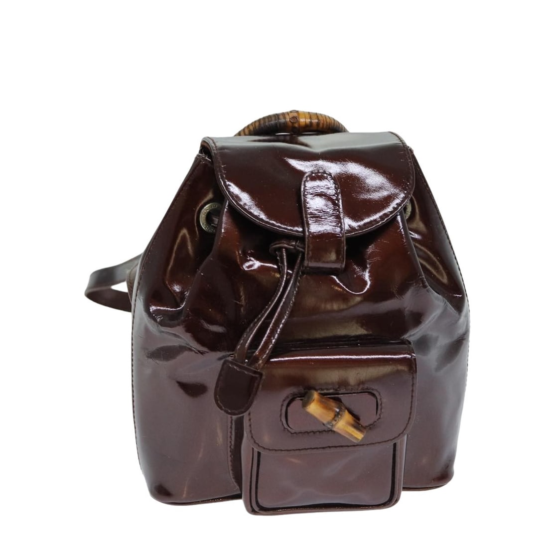 GUCCI Brown Patent Leather Backpack 005 781 0319 Authentic (1 of 18)