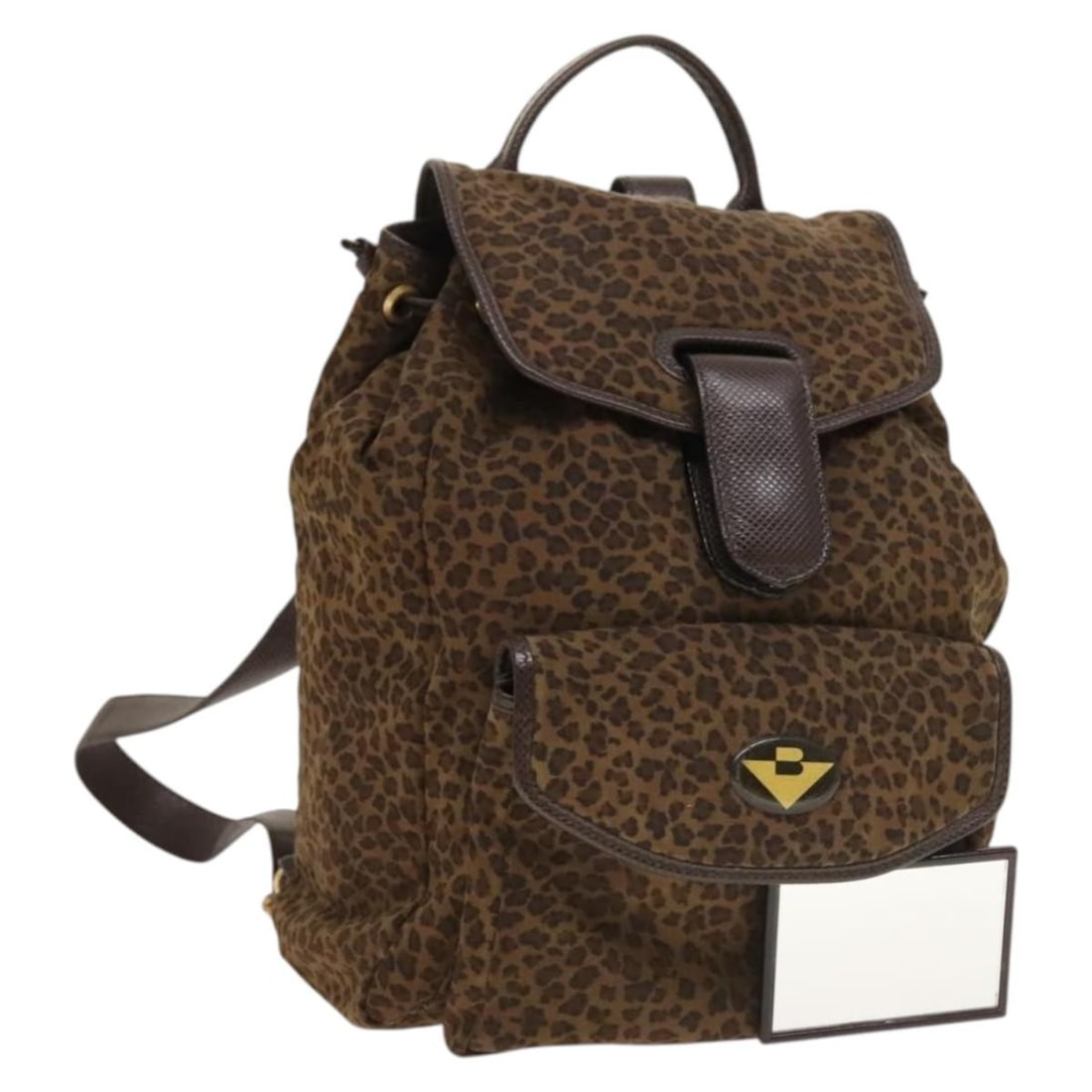 BOTTEGA VENETA Brown Gold Nylon Backpack with Mirror Auth: BOTTEGA VENETA Brown Gold Nylon Backpack with Mirror Auth This Bottega Veneta Backpack combines elegance and practicality with its luxurious brown nylon exterior accented by gold details. Designed for