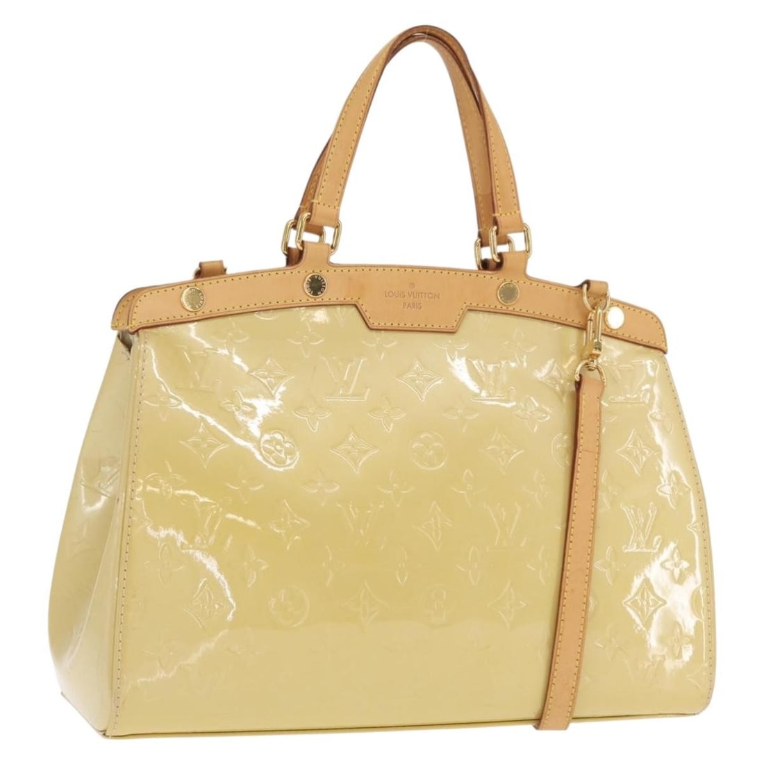 Louis Vuitton Blair MM Monogram Vernis Beige Patent Leather Handbag M90180: Louis Vuitton Blair MM Monogram Vernis Beige Patent Leather Handbag M90180 This Louis Vuitton Monogram Vernis Blair MM handbag is crafted from beige patent leather and features both a top handle and a