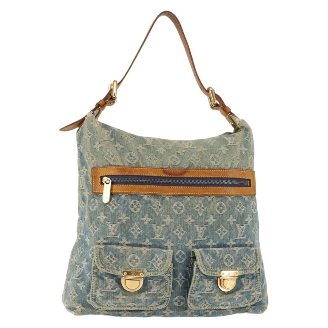 Louis Vuitton Monogram Denim Buggy GM Shoulder Bag Blue M95048 Auth: Louis Vuitton Monogram Denim Buggy GM Shoulder Bag Blue M95048 Auth Introducing the LOUIS VUITTON Monogram Denim Buggy GM Shoulder Bag, a stylish and functional accessory crafted in France. This shoul
