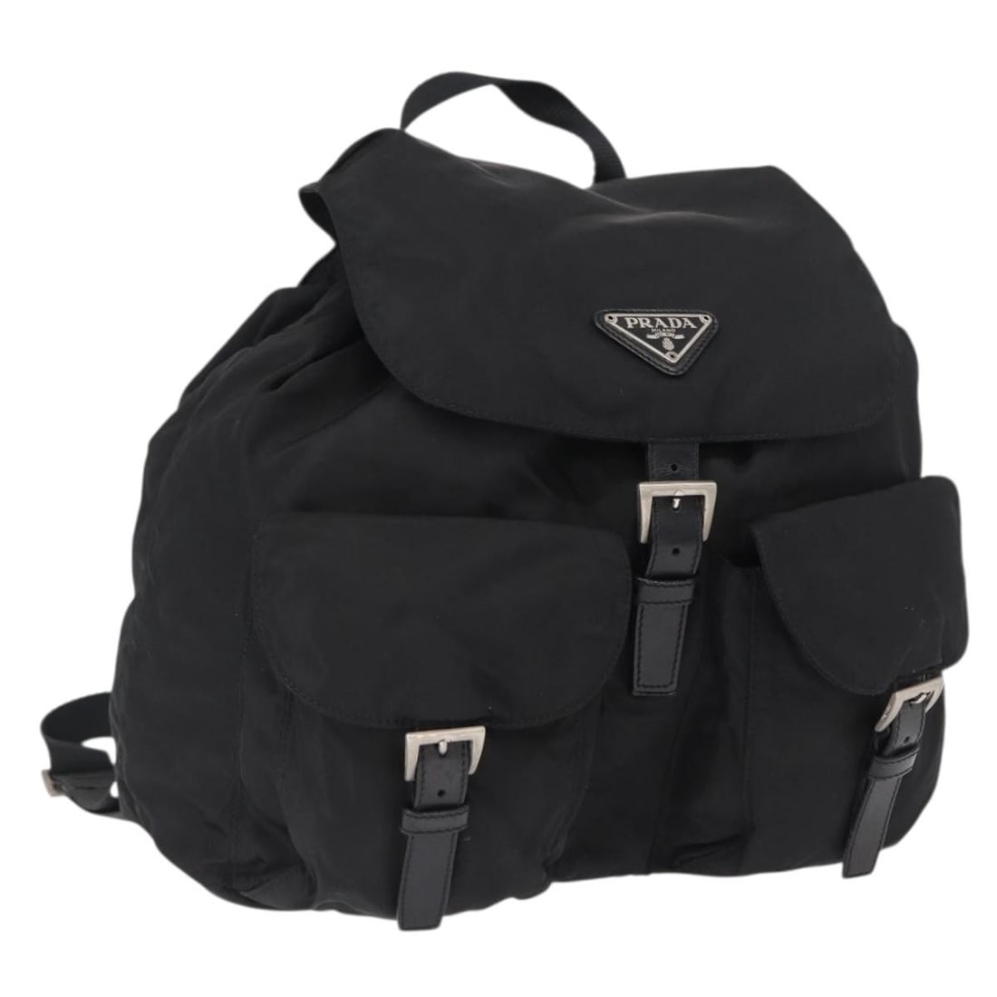 Black Nylon Prada Backpack with Silver Accents and Guarantee Card (1 of 18)