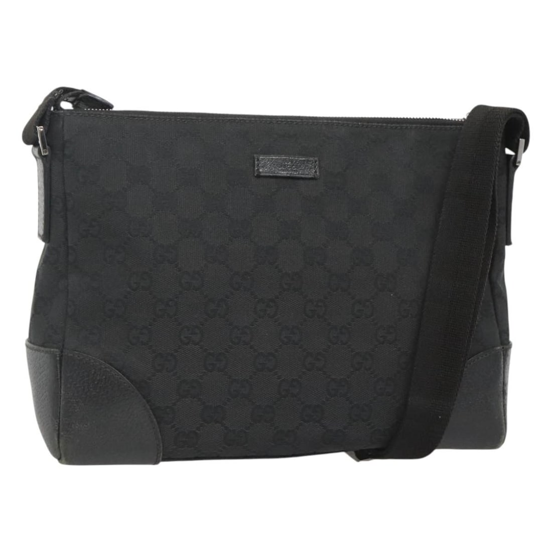 GUCCI GG Canvas Shoulder Bag Black Silver 114273 Made in Italy: GUCCI GG Canvas Shoulder Bag Black Silver 114273 Made in Italy Introducing the GUCCI GG Canvas Shoulder Bag, a luxurious accessory crafted in Italy. This stylish shoulder bag boasts a striking black a