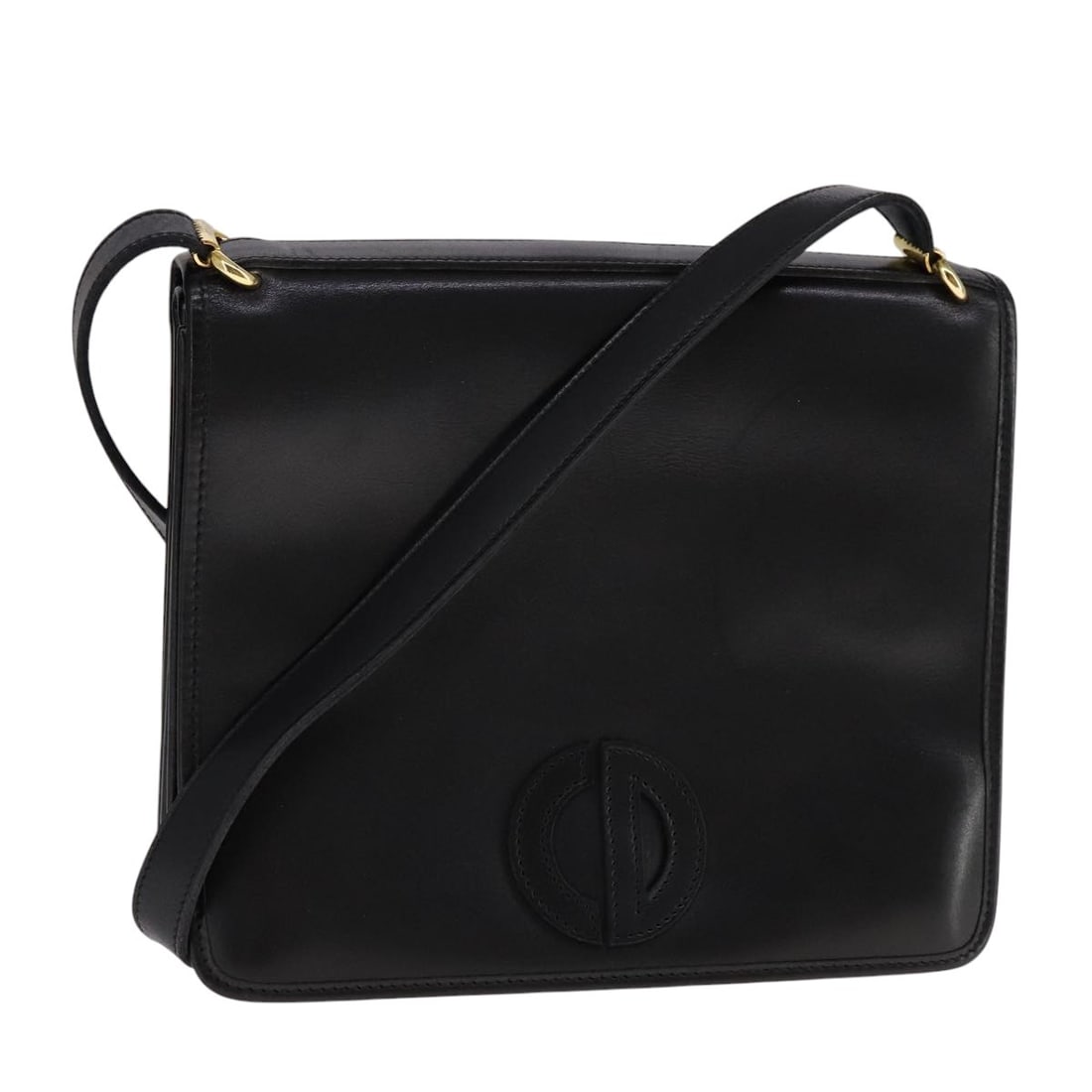 Christian Dior Black Leather Shoulder Bag Auth FM4252 France: Christian Dior Black Leather Shoulder Bag Auth FM4252 France This elegant Christian Dior shoulder bag is crafted from high-quality black leather, making it a stylish accessory for any occasion. With a