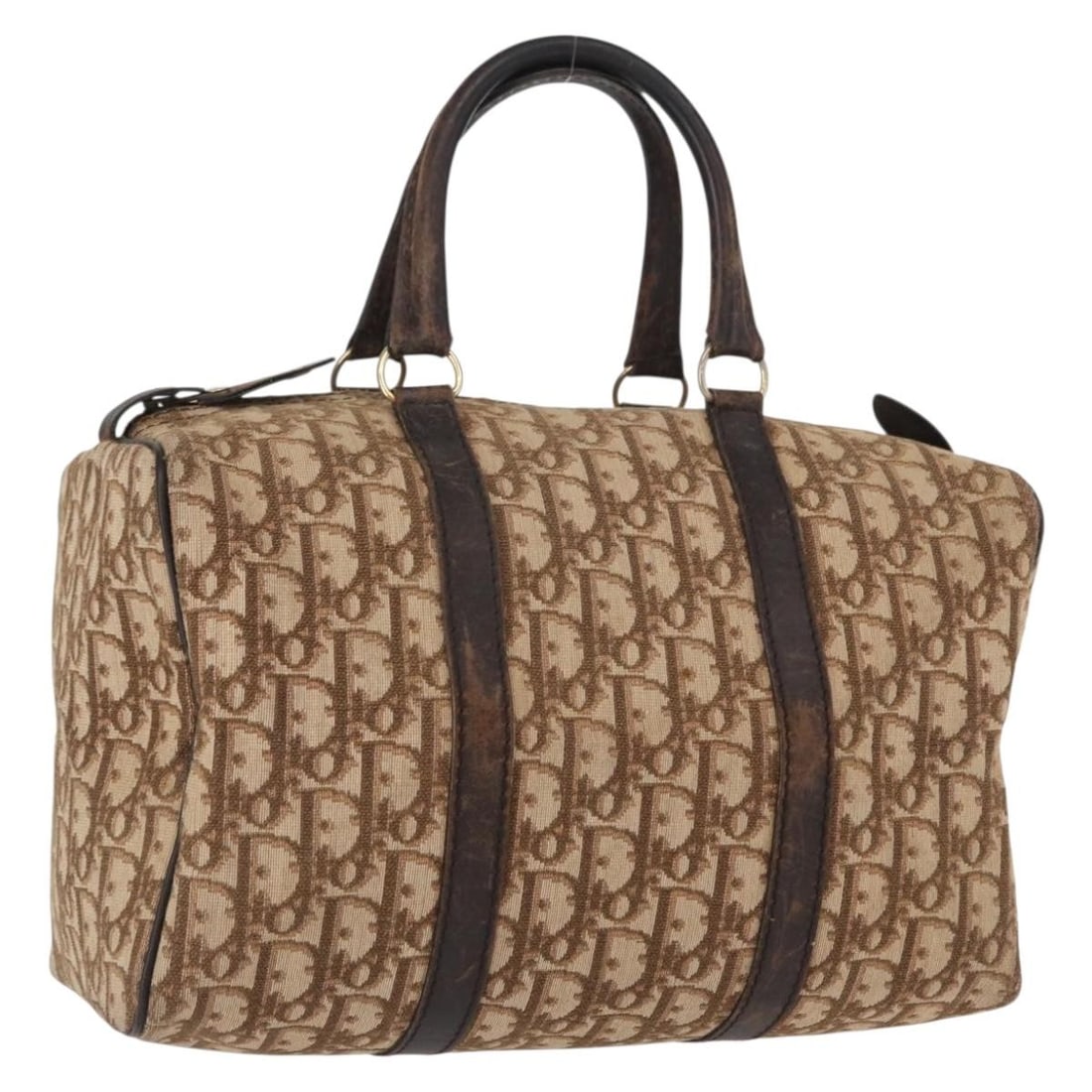 Christian Dior Trotter Canvas Hand Bag Brown Gold Auth: Christian Dior Trotter Canvas Hand Bag Brown Gold Auth This elegant Christian Dior Trotter Canvas Hand Bag is a timeless accessory, showcasing a rich brown and gold color scheme that embodies luxury a