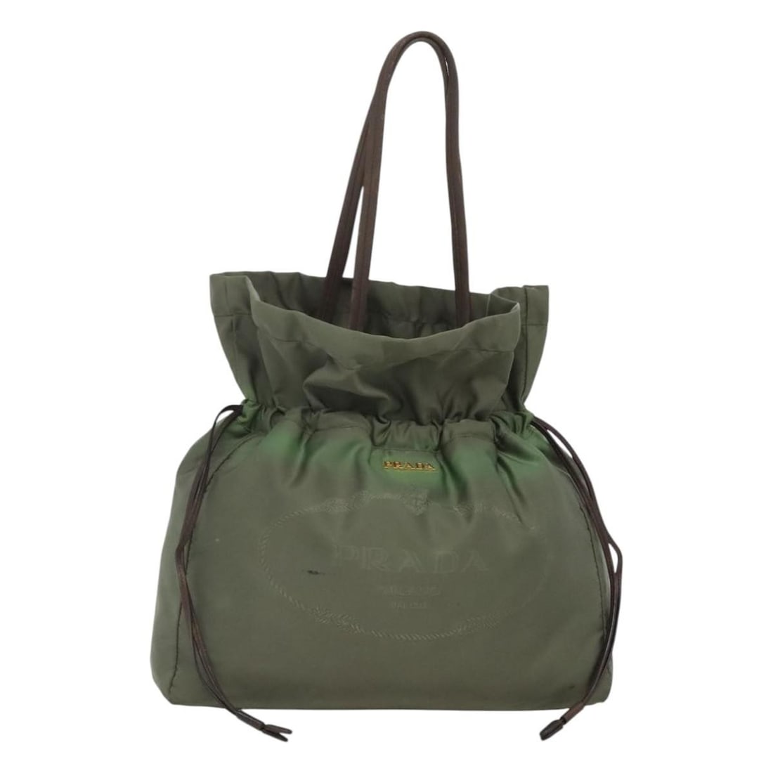 Authentic PRADA Khaki Nylon Shoulder Bag Made in Italy: Authentic PRADA Khaki Nylon Shoulder Bag Made in Italy Introducing a stylish PRADA Shoulder Bag made from durable nylon in a chic khaki color. This bag features a roomy interior with dimensions of app