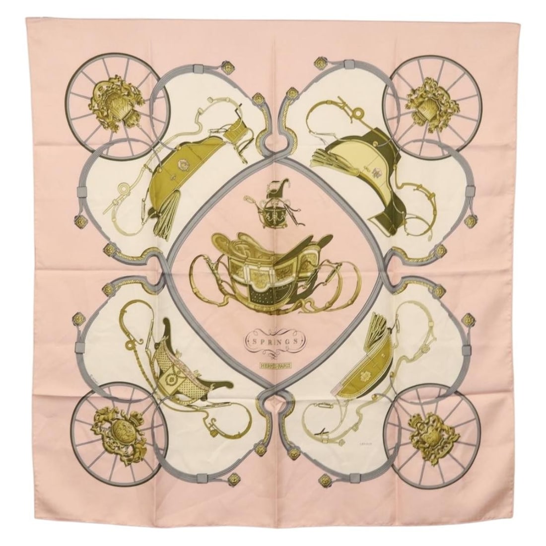 HERMES Silk Scarf 90cm Springs Pink Authentic BA7839: HERMES Silk Scarf 90cm Springs Pink Authentic BA7839 Elevate your accessory collection with this authentic HERMES Carre 90 scarf, featuring a beautiful pink design. Crafted from luxurious silk, this s