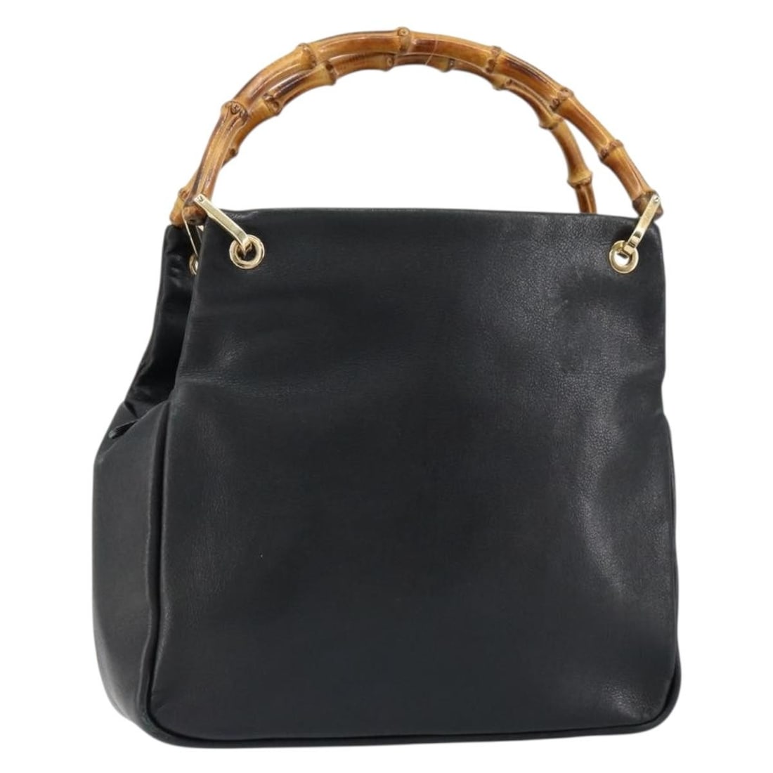 GUCCI Bamboo Black Gold Leather Hand Bag 000 3444 0580 Auth: GUCCI Bamboo Black Gold Leather Hand Bag 000 3444 0580 Auth This authentic GUCCI Bamboo Hand Bag showcases a striking blend of black leather with gold accents, offering a stylish accessory for any occ