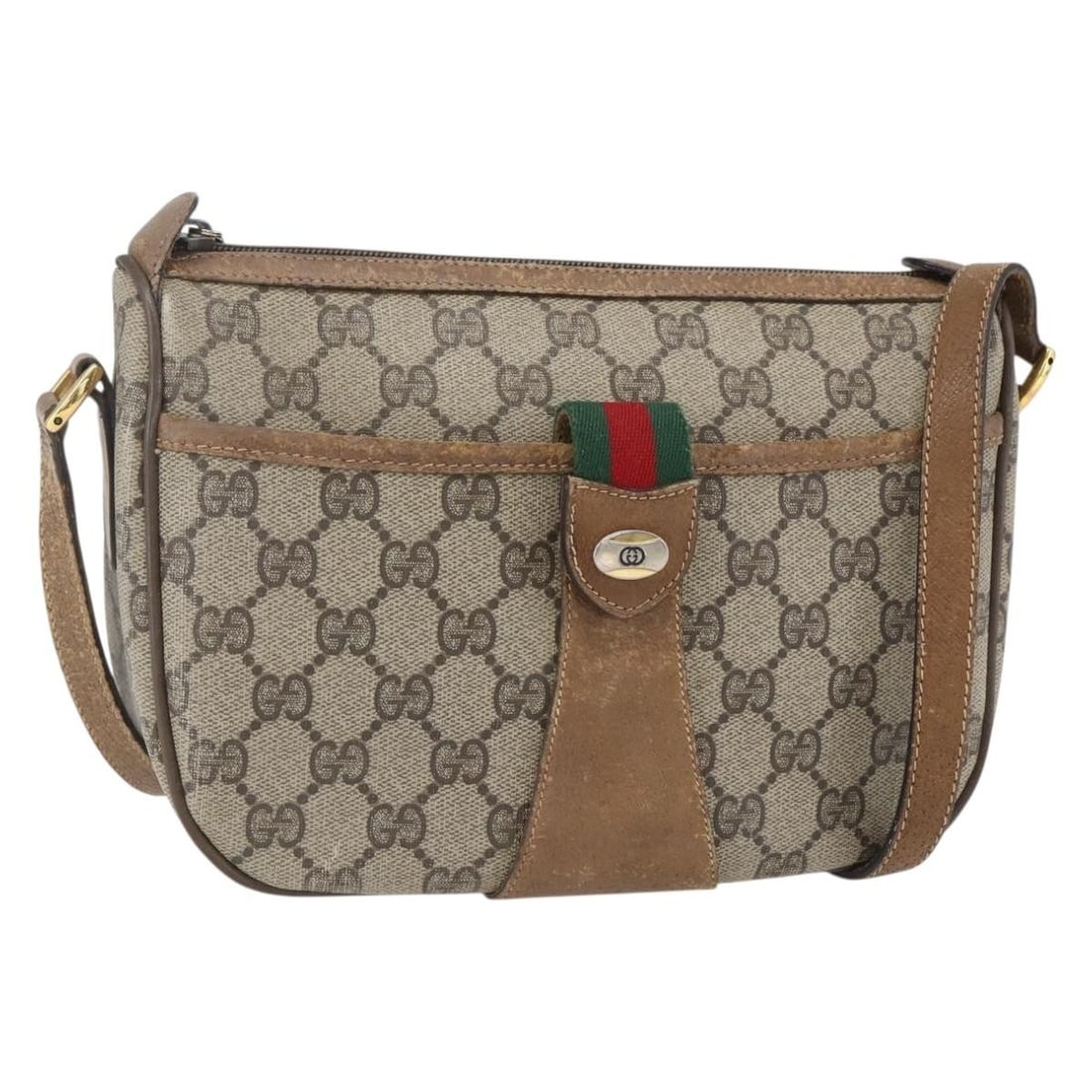 GUCCI GG Supreme Sherry Line Shoulder Bag Beige Gold Authentic 89 02 032: GUCCI GG Supreme Sherry Line Shoulder Bag Beige Gold Authentic 89 02 032 This Gucci GG Supreme Web Sherry Line Shoulder Bag is a stylish accessory that combines functionality with luxury. Crafted from