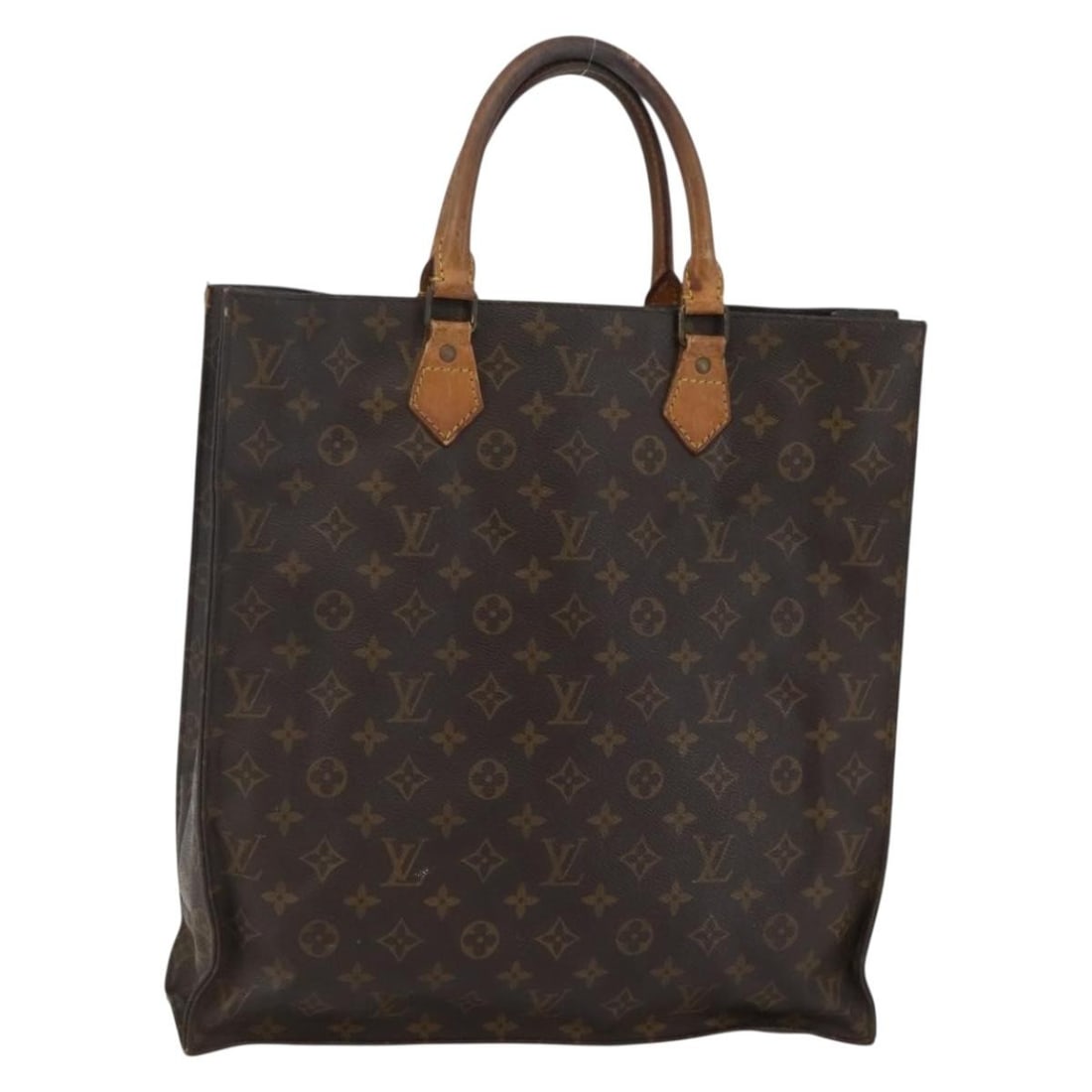 LOUIS VUITTON Monogram Sac Plat Hand Bag M51140 Auth France (1 of 18)