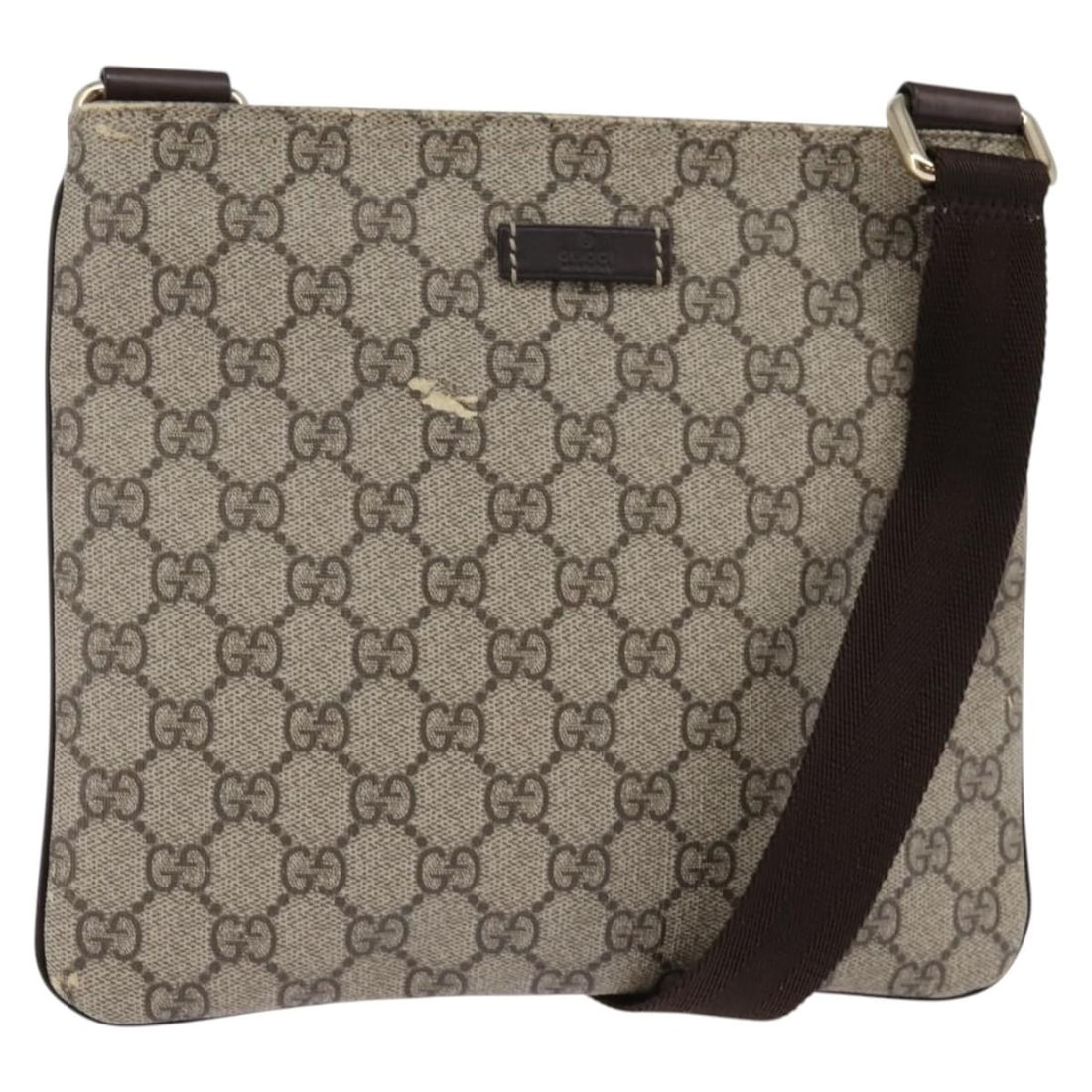 GUCCI GG Supreme Beige Gold Shoulder Bag PVC Leather 201538 Auth: GUCCI GG Supreme Beige Gold Shoulder Bag PVC Leather 201538 Auth This authentic GUCCI GG Supreme Shoulder Bag embodies elegance and sophistication, crafted in Italy. The exterior features a stylish be