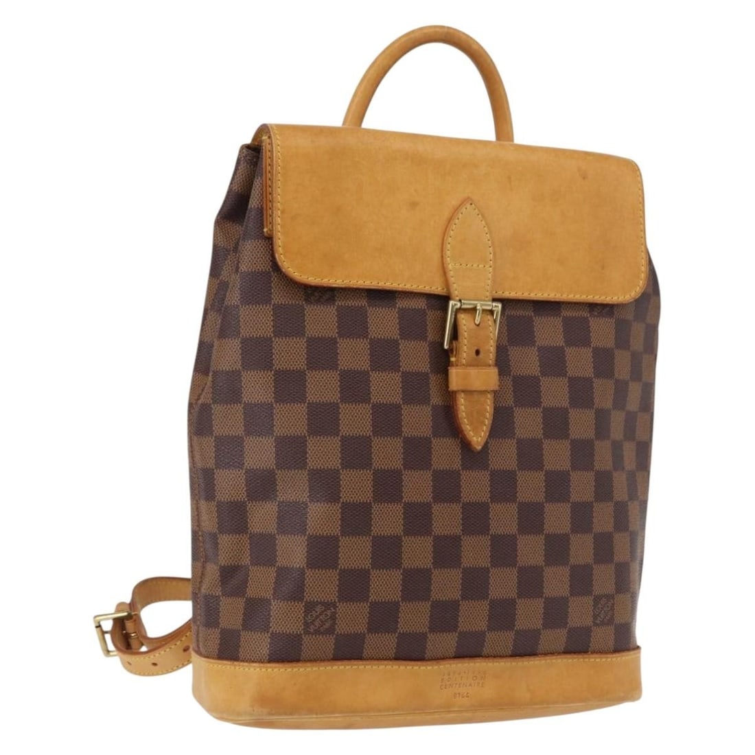 Damier Ebene Canvas Arlucan Backpack by Louis Vuitton N99038: Damier Ebene Canvas Arlucan Backpack by Louis Vuitton N99038 This is a Louis Vuitton Arlucan backpack crafted from Damier Ebene canvas. The bag features a structured silhouette with a top handle and a