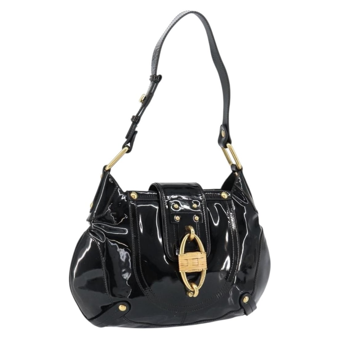 Salvatore Ferragamo Gancini Tote Bag Black Gold Enamel Italy Auth 153463: Salvatore Ferragamo Gancini Tote Bag Black Gold Enamel Italy Auth 153463 Explore the elegance of the Salvatore Ferragamo Gancini Tote Bag, a stunning accessory that embodies Italian craftsmanship. Thi