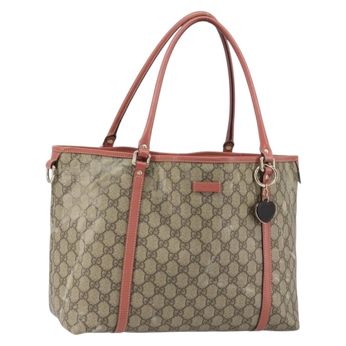 Beige Gold GG Supreme Gucci PVC Tote Bag Model 197953: Beige Gold GG Supreme Gucci PVC Tote Bag Model 197953 This is a GUCCI GG Supreme tote bag crafted in beige and gold PVC leather with GG canvas accents. The bag features dual top handles and offers a s