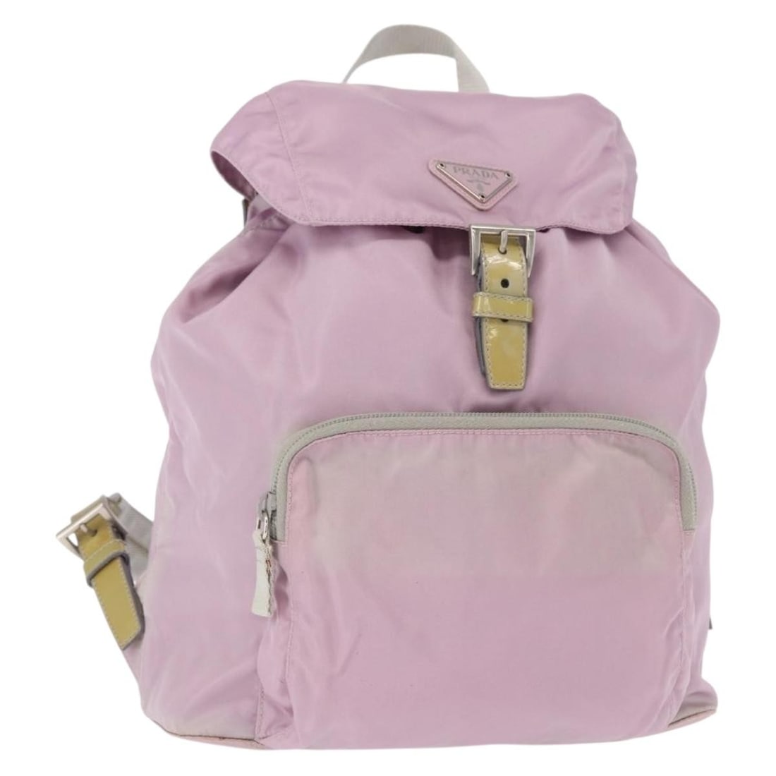 PRADA Pink Silver Nylon Backpack Authentic Style 155946: PRADA Pink Silver Nylon Backpack Authentic Style 155946 This stylish PRADA backpack combines functionality with a chic design, featuring a vibrant pink and silver nylon exterior. Crafted in Italy, thi