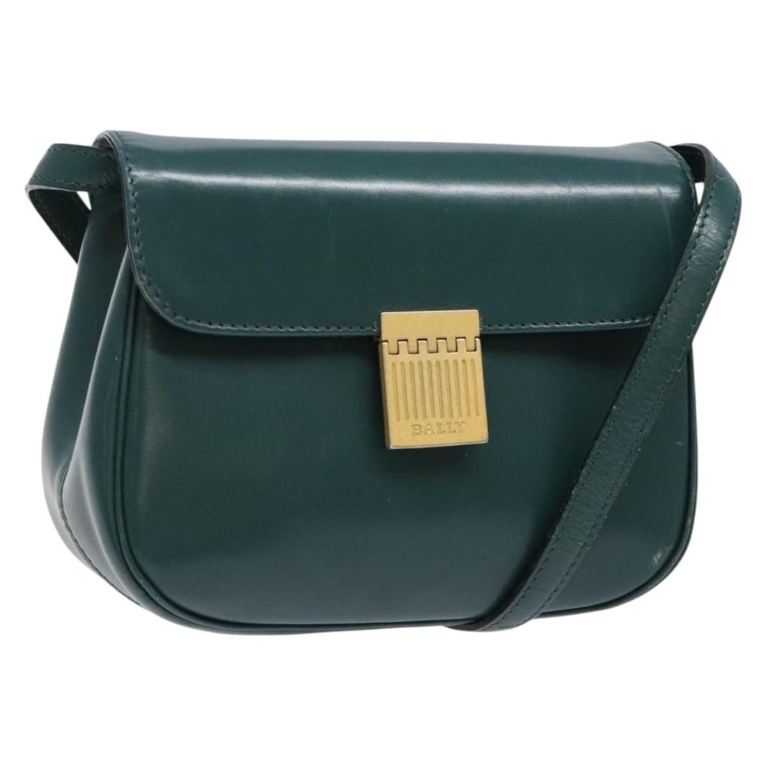 BALLY Green Gold Leather Shoulder Bag with Strap Drop 23.6in: BALLY Green Gold Leather Shoulder Bag with Strap Drop 23.6in Elevate your accessory collection with this exquisite BALLY Shoulder Bag, crafted from premium leather in a striking green and gold color c