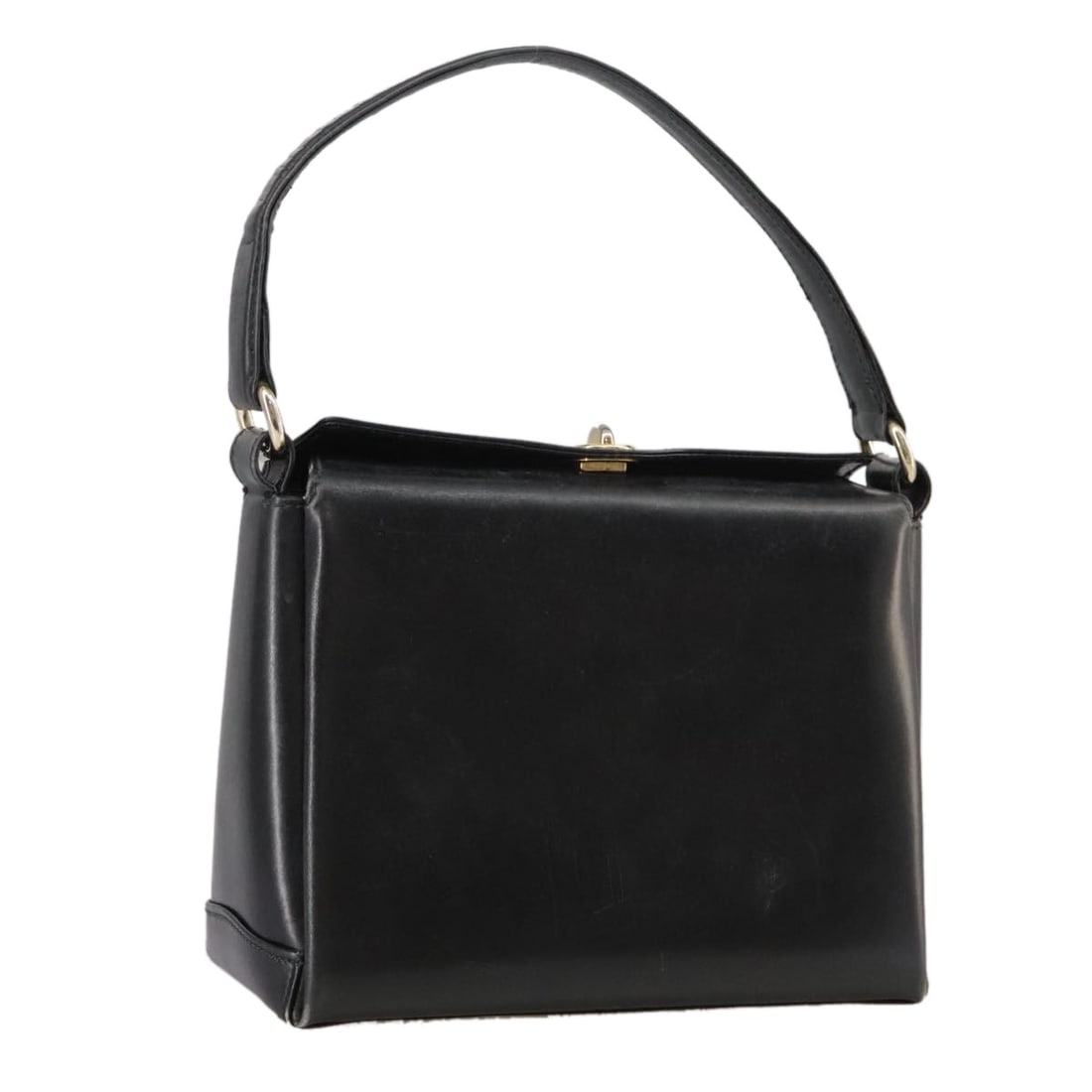 Authentic GUCCI Black Leather Hand Bag with Gold Accents: Authentic GUCCI Black Leather Hand Bag with Gold Accents This authentic GUCCI hand bag showcases a sophisticated blend of black leather with gold accents, making it a stylish accessory for any occasio
