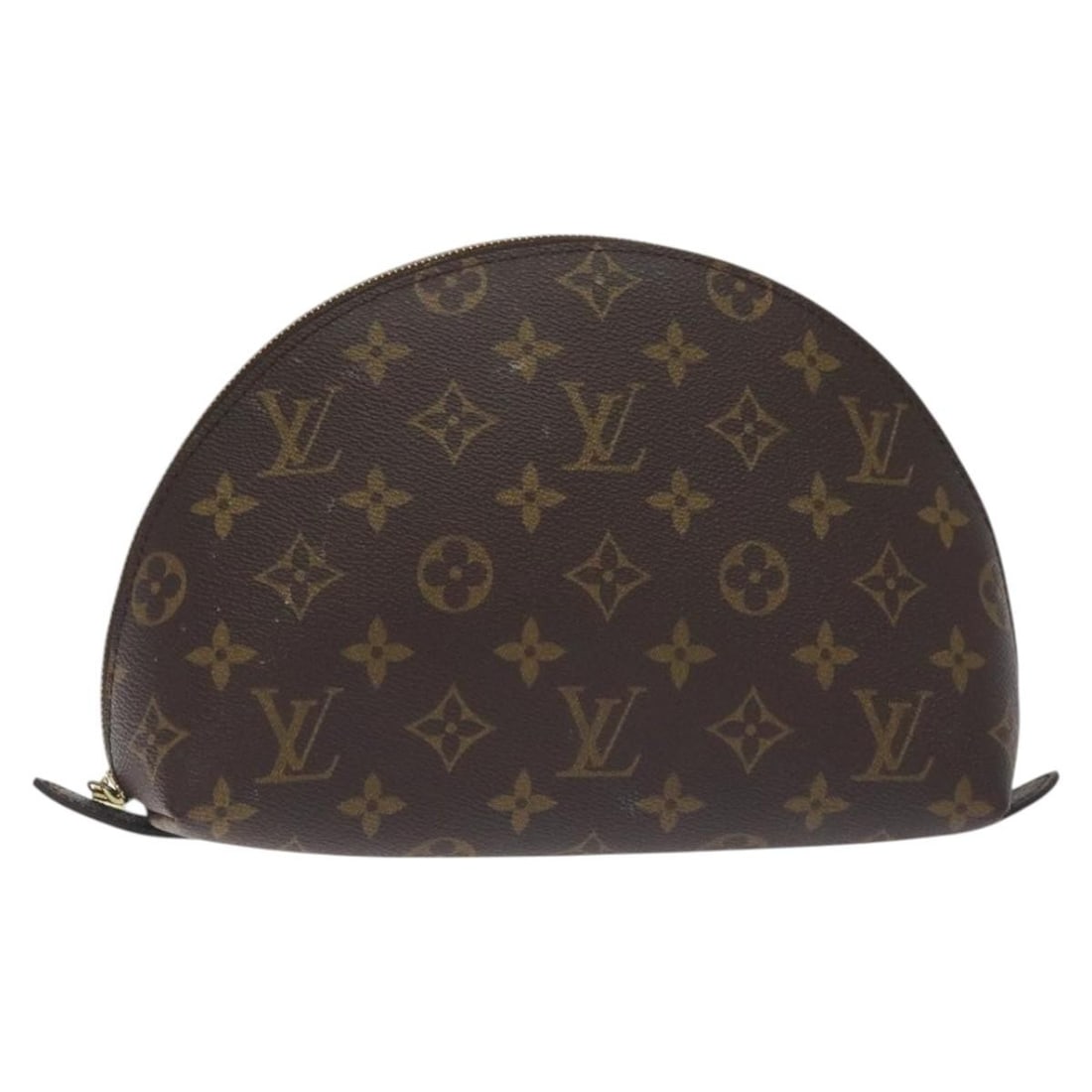 LOUIS VUITTON Monogram Trousse Demi Ronde Cosmetic Pouch M47520 Auth France (1 of 18)