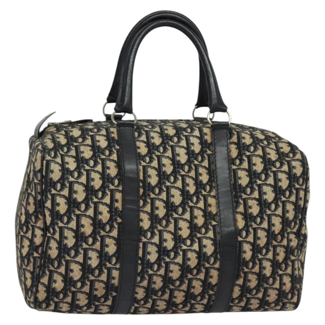 Christian Dior Navy Silver Trotter Canvas Hand Bag Authentic: Christian Dior Navy Silver Trotter Canvas Hand Bag Authentic This exquisite Christian Dior Trotter Canvas Hand Bag combines elegance with practicality, featuring a chic navy and silver design. Crafted