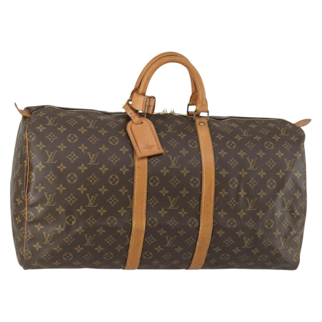 Louis Vuitton Keepall 55 Monogram Canvas Boston Bag M41424 France: Louis Vuitton Keepall 55 Monogram Canvas Boston Bag M41424 France This is a Louis Vuitton Monogram Keepall 55 Boston Bag, model M41424. Crafted from iconic Monogram canvas, this spacious bag features