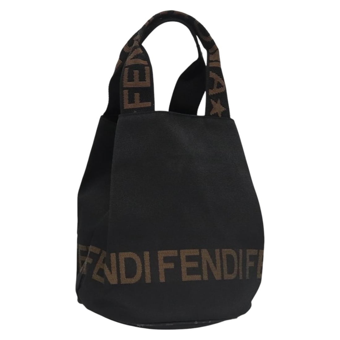 FENDI Nylon Hand Bag Brown Black Silver Made in Italy: FENDI Nylon Hand Bag Brown Black Silver Made in Italy This authentic FENDI handbag combines style and practicality, crafted from durable nylon in a sophisticated brown, black, and silver color scheme.