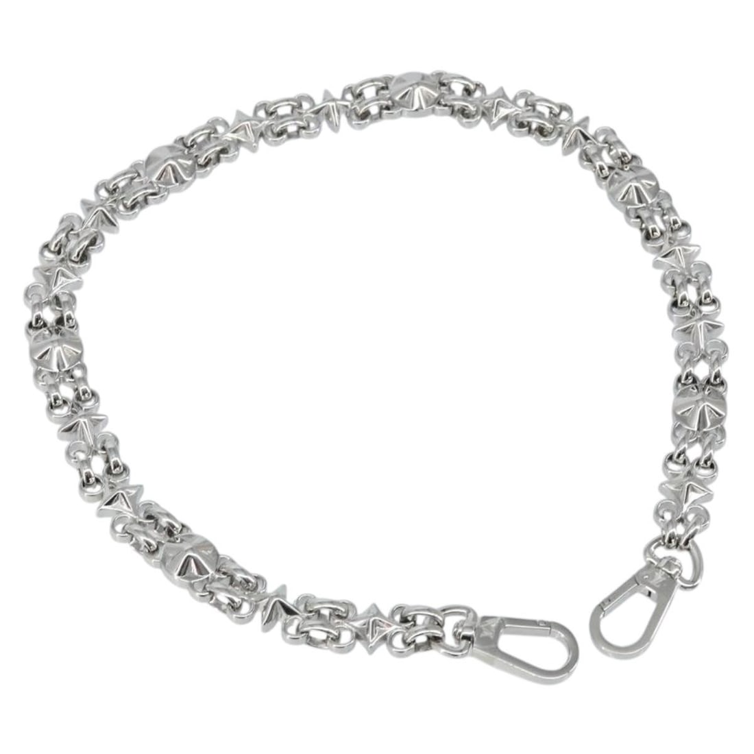 LOUIS VUITTON 23.2 Inch Silver Metal Chain Shoulder Strap Auth 150646 (1 of 9)