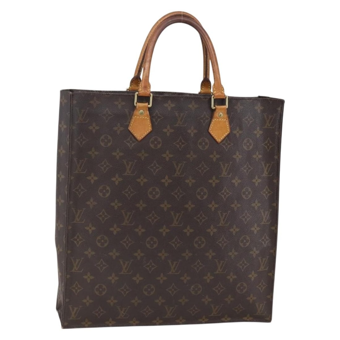 LOUIS VUITTON Monogram Sac Plat Hand Bag M51140 Auth France (1 of 18)