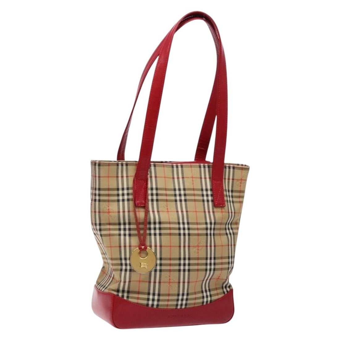 Burberry Nova Check Canvas Hand Bag Beige Gold Authentic: Burberry Nova Check Canvas Hand Bag Beige Gold Authentic Elevate your accessory collection with this authentic Burberry Nova Check Hand Bag. Crafted from durable canvas, this bag features a chic beige