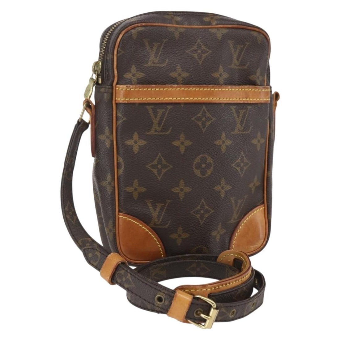 Louis Vuitton Monogram Canvas Danube Shoulder Bag M45266 France: Louis Vuitton Monogram Canvas Danube Shoulder Bag M45266 France This is a Louis Vuitton Monogram Danube Shoulder Bag, model M45266, crafted from signature monogram canvas. The bag features a compact d