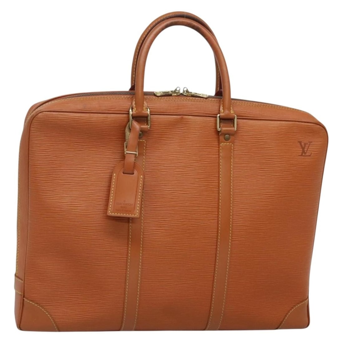 LOUIS VUITTON Epi Porte Documents Voyage Bag Zipangu Gold M54478 Auth (1 of 18)