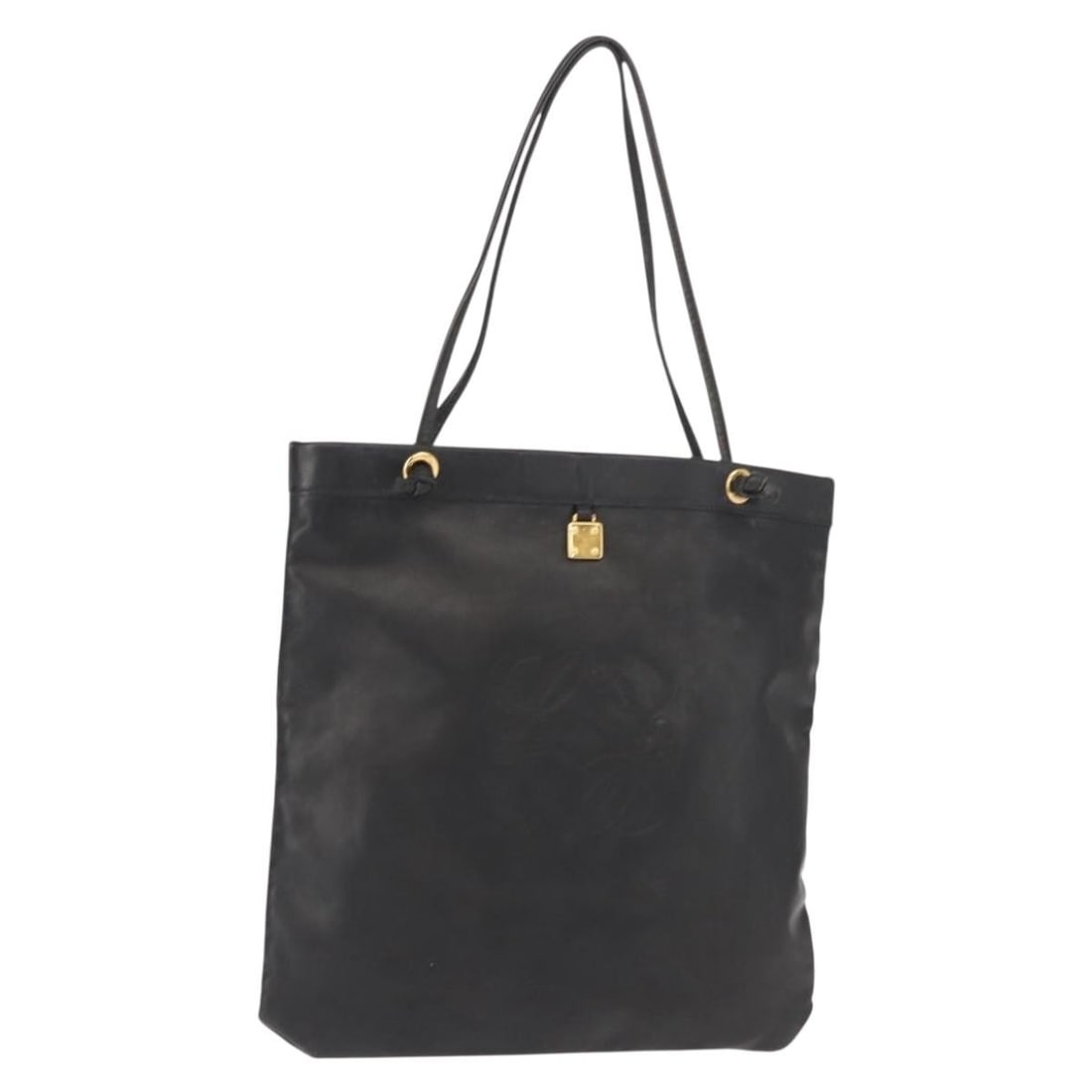 LOEWE Black Gold Leather Anagram Tote Bag BA7376 Spain: LOEWE Black Gold Leather Anagram Tote Bag BA7376 Spain Elevate your accessory collection with this LOEWE Anagram Tote Bag, a stylish blend of functionality and luxury. Crafted in Spain from high-quali