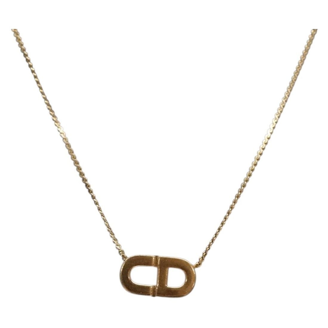 Christian Dior CD Logo Necklace Gold Tone Metal Auth: Christian Dior CD Logo Necklace Gold Tone Metal Auth Elevate your jewelry collection with this elegant Christian Dior CD Logo Necklace. Crafted in Germany, this stunning piece features a durable gold