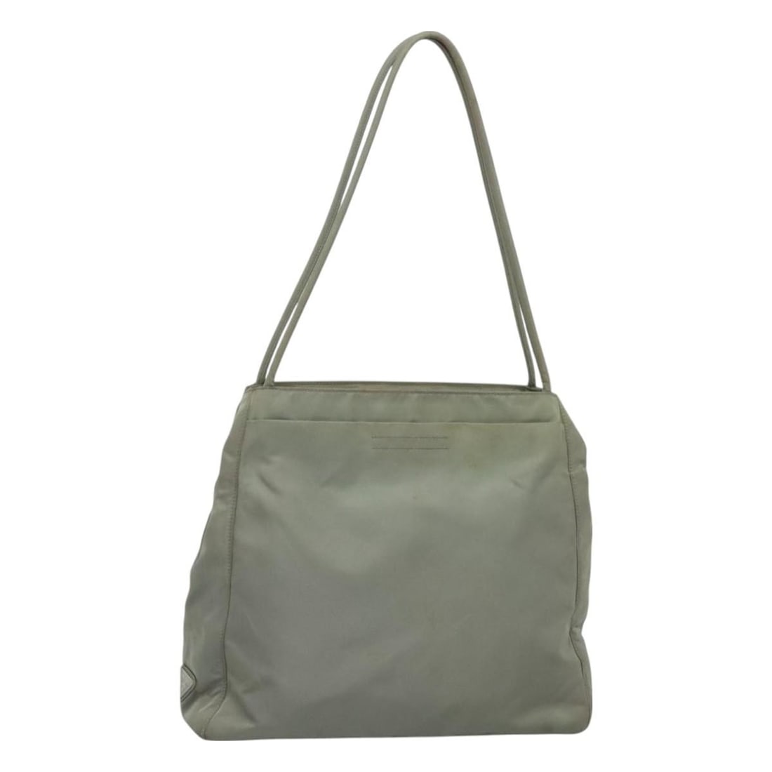PRADA Khaki Silver Nylon Tote Bag Made in Italy: PRADA Khaki Silver Nylon Tote Bag Made in Italy This PRADA tote bag is a stylish and functional accessory crafted from durable nylon in a chic khaki and silver colorway. With an approximate height of