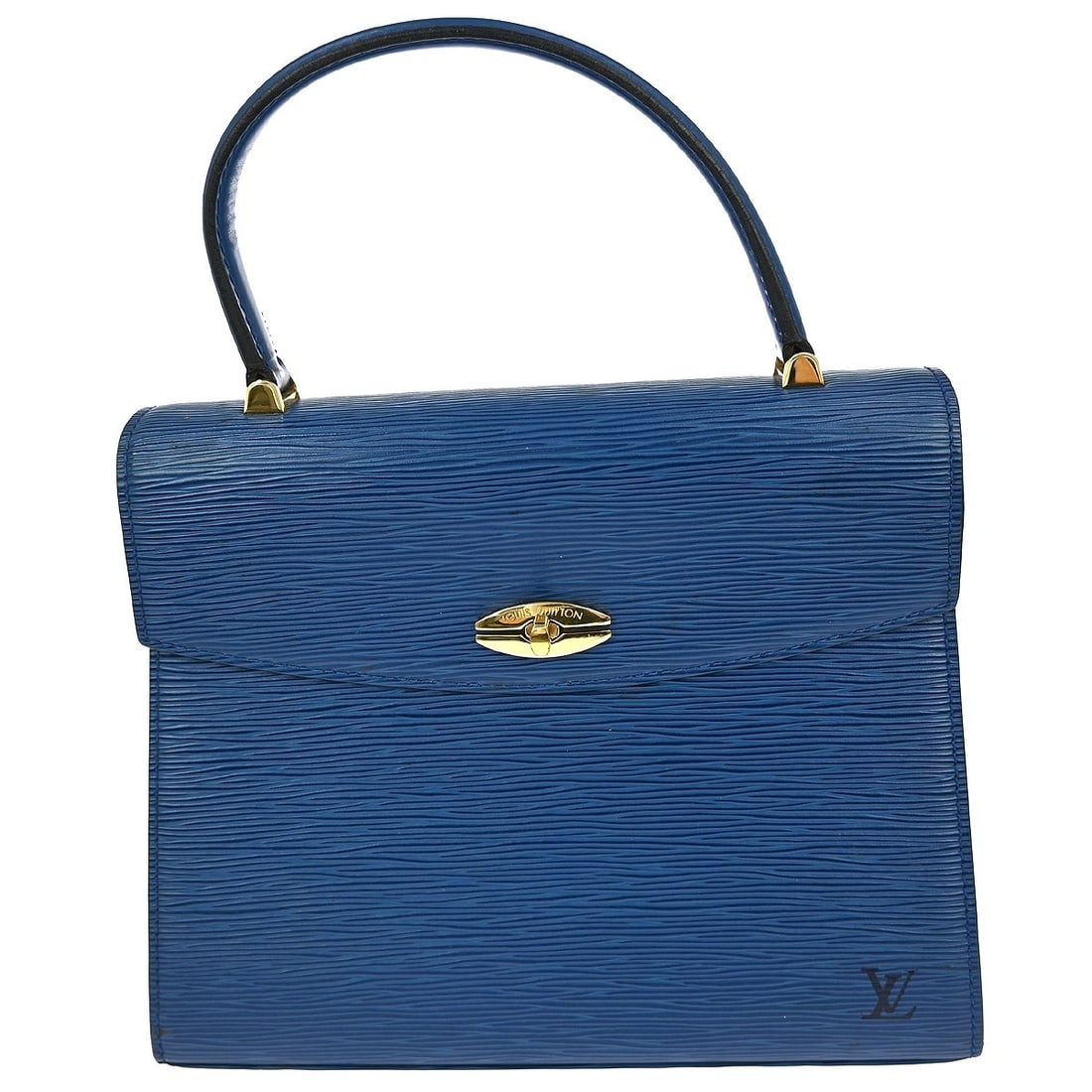 Louis Vuitton Malesherbes Blue Epi Leather Medium Top Handle Handbag M52375: Louis Vuitton Malesherbes Blue Epi Leather Medium Top Handle Handbag M52375 Presenting the Louis Vuitton Blue Epi Malesherbes Handbag, a casual yet stylish accessory perfect for everyday use. This med