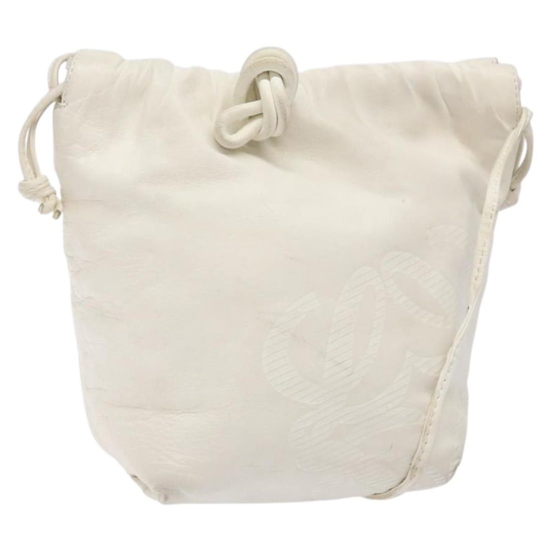 LOEWE Anagram Leather Shoulder Bag White Gold Made in Spain (1 of 18)