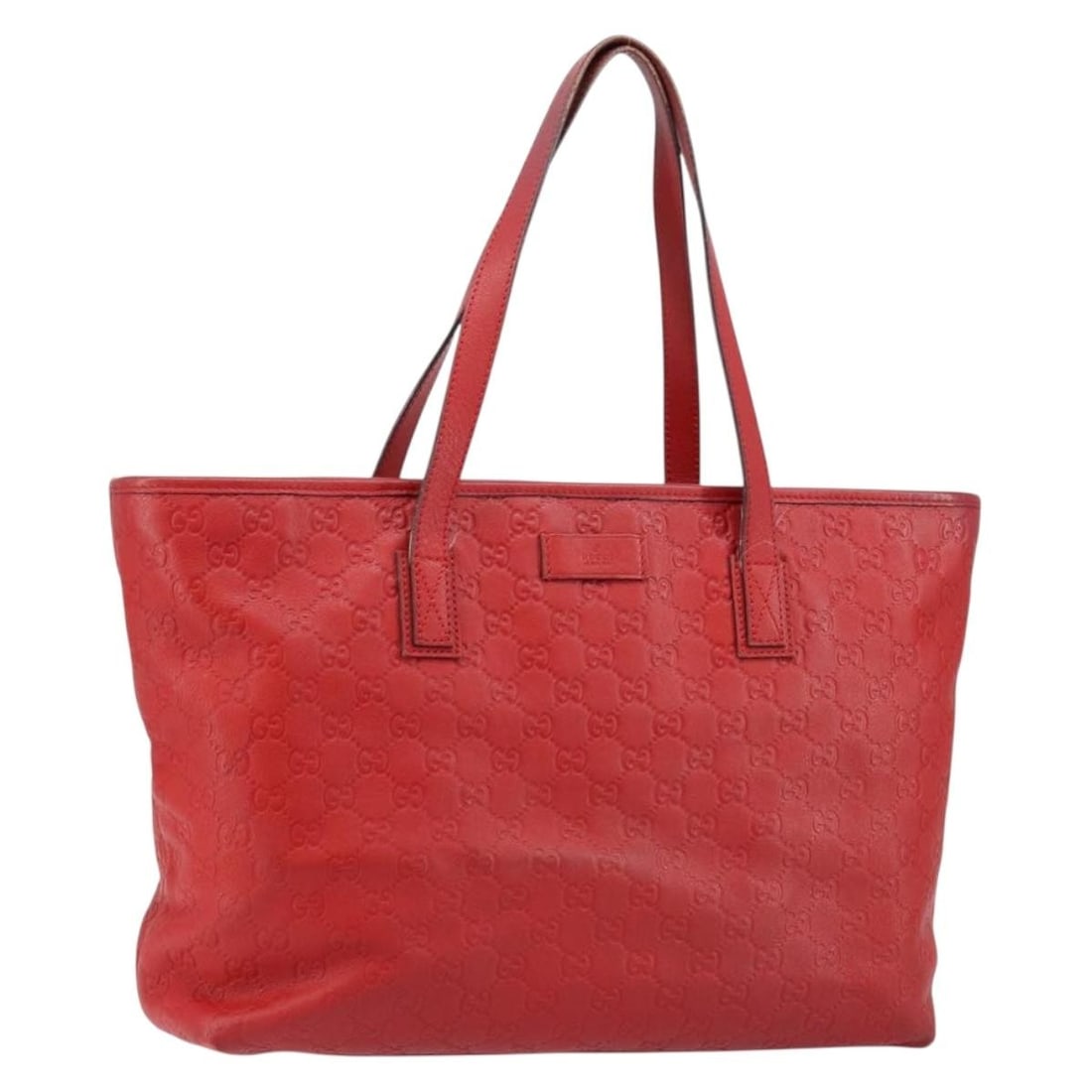 GUCCI GG Canvas Tote Bag Red Gold Leather Auth 211137: GUCCI GG Canvas Tote Bag Red Gold Leather Auth 211137 This GUCCI GG Canvas Guccissima Tote Bag is a luxurious accessory crafted from high-quality leather and GG canvas. The striking exterior features