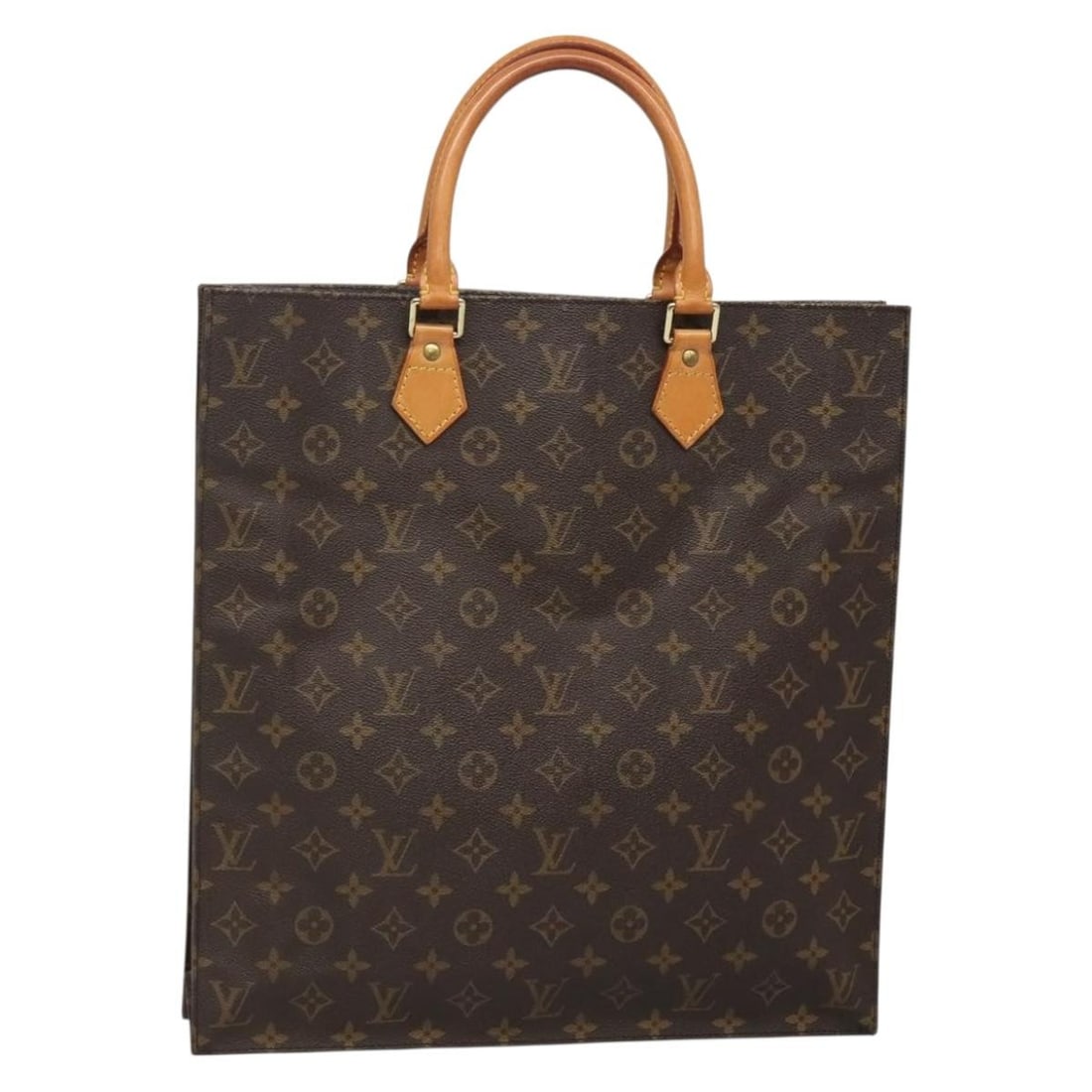 Louis Vuitton Sac Plat Monogram Canvas Handbag M51140 France: Louis Vuitton Sac Plat Monogram Canvas Handbag M51140 France This is a Louis Vuitton Monogram Sac Plat handbag crafted from signature monogram canvas. The bag features dual top handles and a spacious