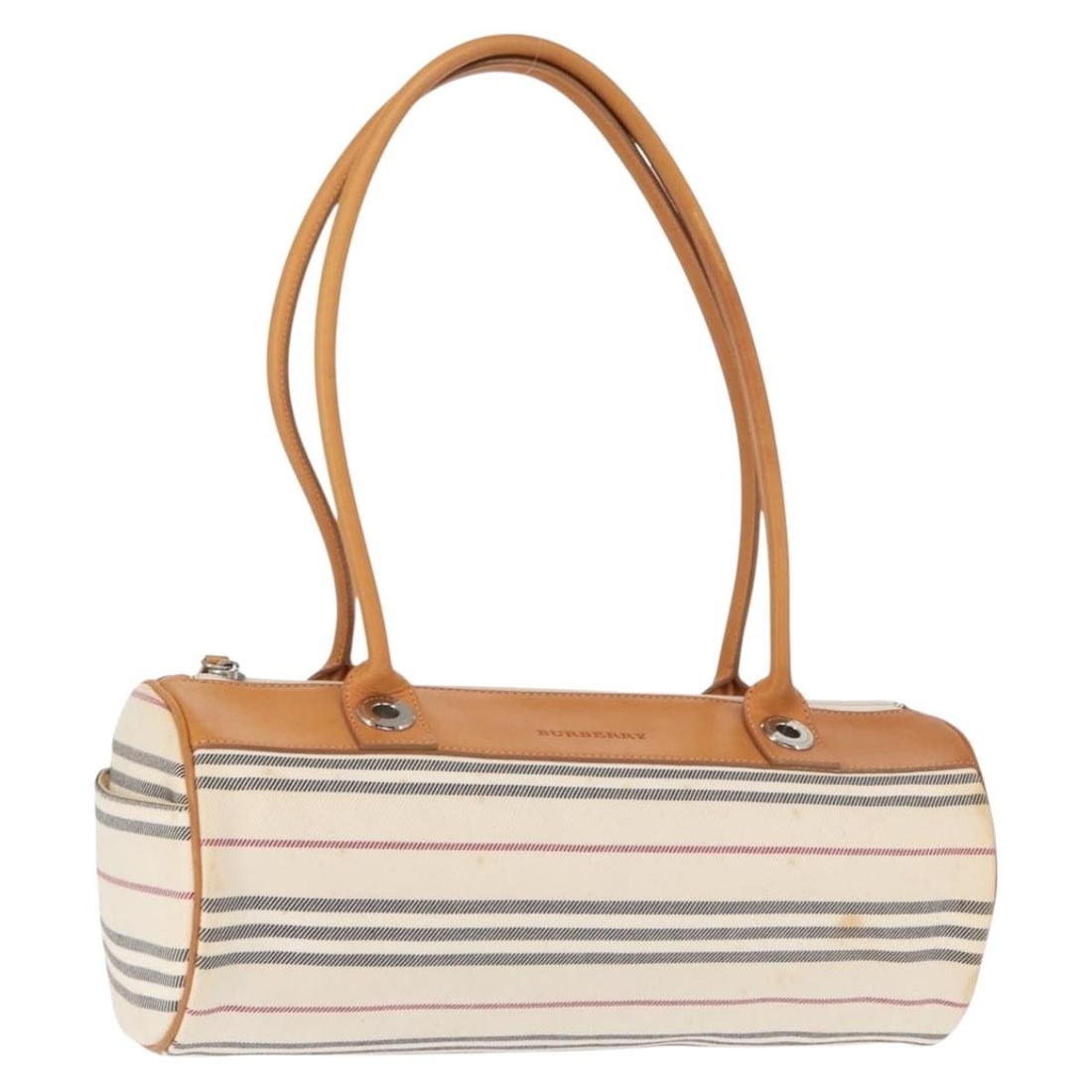 Beige and Silver Canvas Shoulder Bag by Burberry (1 of 18)