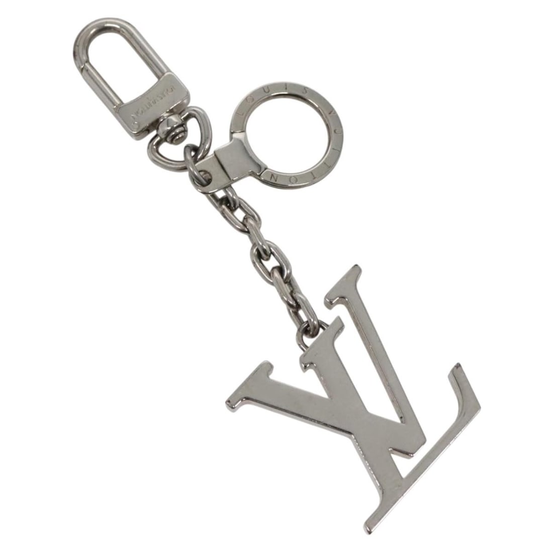 LOUIS VUITTON M65071 Silver Metal LV Charm Made in Italy (1 of 8)