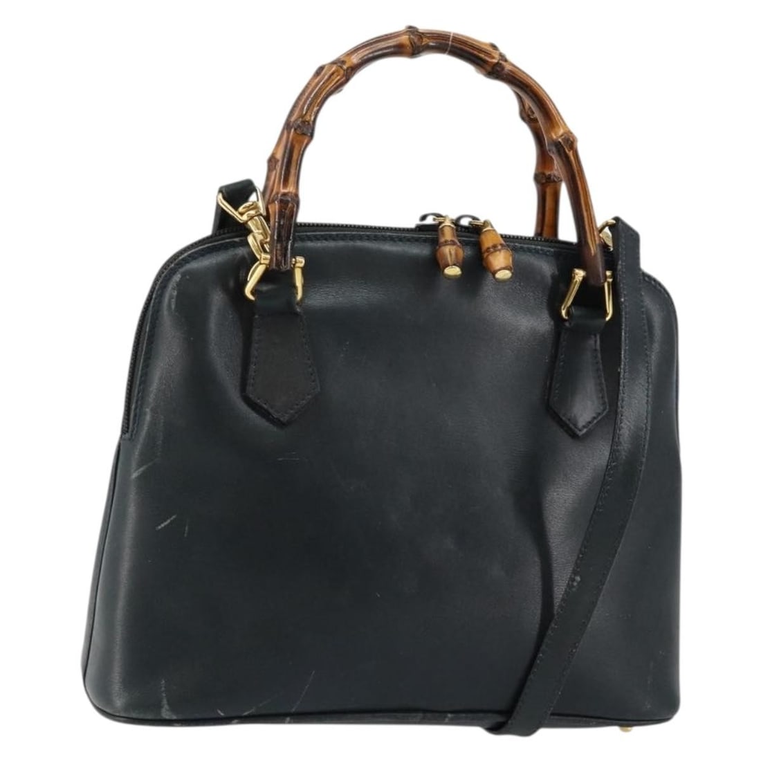 GUCCI Bamboo Leather Hand Bag Navy Gold 2way Italy Auth 000 2058 0290 0: GUCCI Bamboo Leather Hand Bag Navy Gold 2way Italy Auth 000 2058 0290 0 This authentic GUCCI Bamboo Hand Bag is crafted from luxurious leather, featuring a stylish navy and gold color scheme. Designed