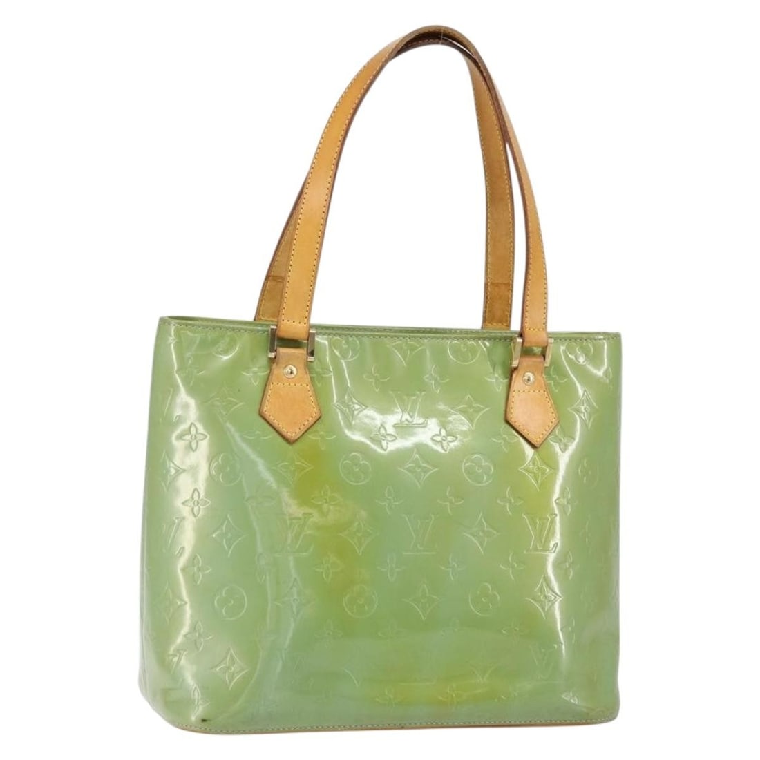 LOUIS VUITTON Monogram Vernis Houston Hand Bag Baby Blue M91005 Auth: LOUIS VUITTON Monogram Vernis Houston Hand Bag Baby Blue M91005 Auth This authentic Louis Vuitton Monogram Vernis Houston Hand Bag in a delicate baby blue is a luxurious accessory crafted in France. M