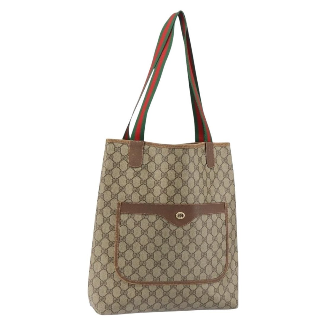 GUCCI GG Supreme Sherry Tote Bag PVC Beige Red 89 02 003 Auth (1 of 18)